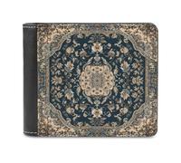 QMNALP Personalized Slim Bifold Leather Wallet for Men,Front Pocket Multiple Card Holder Traditional Color Matching Printed Wallets,Gift for Men And Women