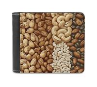 QMNALP Personalized Slim Bifold Leather Wallet for Men,Front Pocket Multiple Card Holder Various Nut Patterns Printed Wallets,Gift for Men And Women