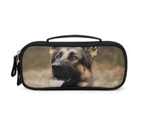 QMNALP Unisex Cute Pencil Case Small Pencil Pouch Large Animal German Shepherd Printed Storage Organizer Multipurpose with Easy Grip Handle
