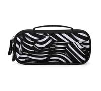 QMNALP Unisex Cute Pencil Case Small Pencil Pouch Large Black And White Lines Printed Storage Organizer Multipurpose with Easy Grip Handle