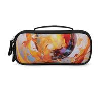 QMNALP Unisex Cute Pencil Case Small Pencil Pouch Large Brightly Colored Spheres Printed Storage Organizer Multipurpose with Easy Grip Handle