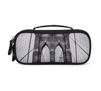 QMNALP Unisex Cute Pencil Case Small Pencil Pouch Large Brooklyn Bridge Printed Storage Organizer Multipurpose with Easy Grip Handle