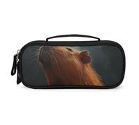 QMNALP Unisex Cute Pencil Case Small Pencil Pouch Large Capybara with Eyes Closed Printed Storage Organizer Multipurpose with Easy Grip Handle