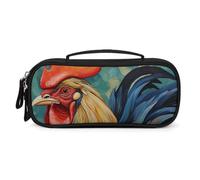 QMNALP Unisex Cute Pencil Case Small Pencil Pouch Large Chicken Art Printed Storage Organizer Multipurpose with Easy Grip Handle