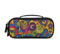 QMNALP Unisex Cute Pencil Case Small Pencil Pouch Large Colorful Graffiti Pattern Printed Storage Organizer Multipurpose with Easy Grip Handle