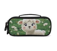 QMNALP Unisex Cute Pencil Case Small Pencil Pouch Large Cute Cartoon Sheep Printed Storage Organizer Multipurpose with Easy Grip Handle