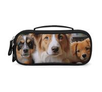 QMNALP Unisex Cute Pencil Case Small Pencil Pouch Large Cute Dogs Animal Printed Storage Organizer Multipurpose with Easy Grip Handle