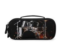 QMNALP Unisex Cute Pencil Case Small Pencil Pouch Large Drummer Printed Storage Organizer Multipurpose with Easy Grip Handle
