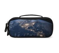 QMNALP Unisex Cute Pencil Case Small Pencil Pouch Large Earth from The Outer Space Printed Storage Organizer Multipurpose with Easy Grip Handle