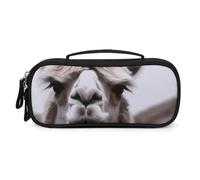 QMNALP Unisex Cute Pencil Case Small Pencil Pouch Large Funny Alpaca Llama Printed Storage Organizer Multipurpose with Easy Grip Handle