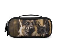 QMNALP Unisex Cute Pencil Case Small Pencil Pouch Large German Shepherd Printed Storage Organizer Multipurpose with Easy Grip Handle