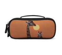 QMNALP Unisex Cute Pencil Case Small Pencil Pouch Large Giraffe At Sunset Printed Storage Organizer Multipurpose with Easy Grip Handle