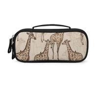 QMNALP Unisex Cute Pencil Case Small Pencil Pouch Large Hand Drawn Giraffes Printed Storage Organizer Multipurpose with Easy Grip Handle