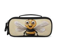 QMNALP Unisex Cute Pencil Case Small Pencil Pouch Large Honey Bee Printed Storage Organizer Multipurpose with Easy Grip Handle
