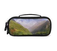 QMNALP Unisex Cute Pencil Case Small Pencil Pouch Large Mountain Valley with Rainbow Printed Storage Organizer Multipurpose with Easy Grip Handle