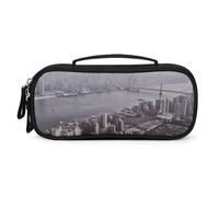 QMNALP Unisex Cute Pencil Case Small Pencil Pouch Large Mumbai City Printed Storage Organizer Multipurpose with Easy Grip Handle