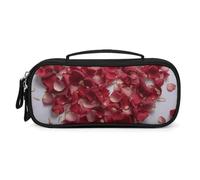 QMNALP Unisex Cute Pencil Case Small Pencil Pouch Large Petals Form Heart Shape Printed Storage Organizer Multipurpose with Easy Grip Handle