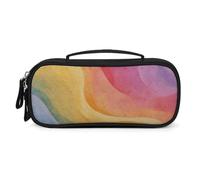 QMNALP Unisex Cute Pencil Case Small Pencil Pouch Large Rainbow Printed Storage Organizer Multipurpose with Easy Grip Handle