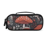 QMNALP Unisex Cute Pencil Case Small Pencil Pouch Large Red And White Mushroom Printed Storage Organizer Multipurpose with Easy Grip Handle