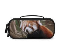 QMNALP Unisex Cute Pencil Case Small Pencil Pouch Large Red Panda on Tree Branch Printed Storage Organizer Multipurpose with Easy Grip Handle