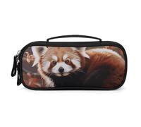 QMNALP Unisex Cute Pencil Case Small Pencil Pouch Large Red Panda Printed Storage Organizer Multipurpose with Easy Grip Handle
