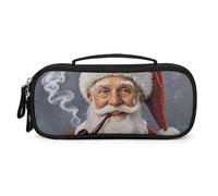 QMNALP Unisex Cute Pencil Case Small Pencil Pouch Large Santa Claus Printed Storage Organizer Multipurpose with Easy Grip Handle