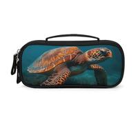 QMNALP Unisex Cute Pencil Case Small Pencil Pouch Large Sea Turtle Swimming Printed Storage Organizer Multipurpose with Easy Grip Handle