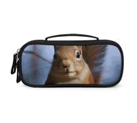 QMNALP Unisex Cute Pencil Case Small Pencil Pouch Large Squirrel Funny Animal Printed Storage Organizer Multipurpose with Easy Grip Handle
