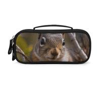 QMNALP Unisex Cute Pencil Case Small Pencil Pouch Large Squirrel in Tree Printed Storage Organizer Multipurpose with Easy Grip Handle