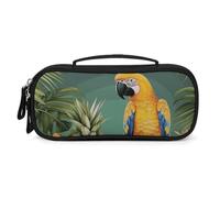 QMNALP Unisex Cute Pencil Case Small Pencil Pouch Large Summer Parrot Pineapple Bird Printed Storage Organizer Multipurpose with Easy Grip Handle