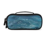 QMNALP Unisex Cute Pencil Case Small Pencil Pouch Large The Deep Blue Sea Printed Storage Organizer Multipurpose with Easy Grip Handle