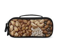 QMNALP Unisex Cute Pencil Case Small Pencil Pouch Large Various Nut Patterns Printed Storage Organizer Multipurpose with Easy Grip Handle