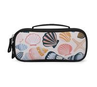 QMNALP Unisex Cute Pencil Case Small Pencil Pouch Large Various Shell Images Printed Storage Organizer Multipurpose with Easy Grip Handle