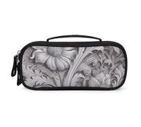 QMNALP Unisex Cute Pencil Case Small Pencil Pouch Large Victorian Floral Pattern Printed Storage Organizer Multipurpose with Easy Grip Handle