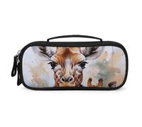QMNALP Unisex Cute Pencil Case Small Pencil Pouch Large Watercolor Deer Giraffe Printed Storage Organizer Multipurpose with Easy Grip Handle