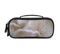 QMNALP Unisex Cute Pencil Case Small Pencil Pouch Large White Oyster Mushrooms Printed Storage Organizer Multipurpose with Easy Grip Handle