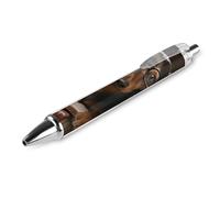 QMNBTES 1 Pack Retractable Black Ballpoint Pens for Smooth Writing 0.5mm Fine Point Fineliner Refillable Quick Dry Gel Ink Dachshund Dog Rollerball Pens Comfort Grip for Journaling Note Taking