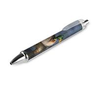 QMNBTES 1 Pack Retractable Black Ballpoint Pens for Smooth Writing 0.5mm Fine Point Fineliner Refillable Quick Dry Gel Ink Mallard Duck Rollerball Pens Comfort Grip for Journaling Note Taking