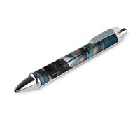 QMNBTES 1 Pack Retractable Black Ballpoint Pens for Smooth Writing 0.5mm Fine Point Fineliner Refillable Quick Dry Gel Ink Pirate Ship Rollerball Pens Comfort Grip for Journaling Note Taking