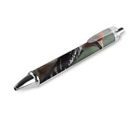 QMNBTES 1 Pack Retractable Black Ballpoint Pens for Smooth Writing 0.5mm Fine Point Fineliner Refillable Quick Dry Gel Ink Woodpecker Rollerball Pens Comfort Grip for Journaling Note Taking