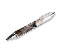 QMNBTES 1 Pack Retractable Black Ballpoint Pens for Smooth Writing 0.5mm Fine Point Fineliner Refillable Quick Dry Gel Ink Funny Alpaca Llama Rollerball Pens Comfort Grip for Journaling Note Taking