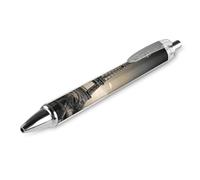 QMNBTES 1 Pack Retractable Black Ballpoint Pens for Smooth Writing 0.5mm Fine Point Fineliner Refillable Quick Dry Gel Ink Paris Tower Rollerball Pens Comfort Grip for Journaling Note Taking