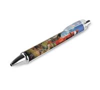 QMNBTES 1 Pack Retractable Black Ballpoint Pens for Smooth Writing 0.5mm Fine Point Fineliner Refillable Quick Dry Gel Ink Coastal Lighthouse Rollerball Pens Comfort Grip for Journaling Note Taking