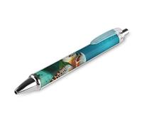 QMNBTES 1 Pack Retractable Black Ballpoint Pens for Smooth Writing 0.5mm Fine Point Fineliner Refillable Quick Dry Gel Ink Sea Turtle Rollerball Pens Comfort Grip for Journaling Note Taking