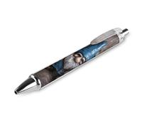 QMNBTES 1 Pack Retractable Black Ballpoint Pens for Smooth Writing 0.5mm Fine Point Fineliner Refillable Quick Dry Gel Ink Colorful Gnomes Rollerball Pens Comfort Grip for Journaling Note Taking
