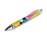 QMNBTES 1 Pack Retractable Black Ballpoint Pens for Smooth Writing 0.5mm Fine Point Fineliner Refillable Quick Dry Gel Ink Colorful Gnomes Rollerball Pens Comfort Grip for Journaling Note Taking