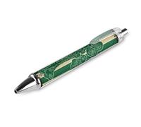 QMNBTES 1 Pack Retractable Black Ballpoint Pens for Smooth Writing 0.5mm Fine Point Fineliner Refillable Quick Dry Gel Ink Irish Flag Rollerball Pens Comfort Grip for Journaling Note Taking