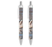 QMNBTES 2 Pack Retractable Black Ballpoint Pens for Smooth Writing 0.5mm Fine Point Fineliner Refillable Quick Dry Gel Ink Mallard Duck Rollerball Pens Comfort Grip for Journaling Note Taking