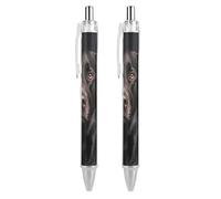QMNBTES 2 Pack Retractable Black Ballpoint Pens for Smooth Writing 0.5mm Fine Point Fineliner Refillable Quick Dry Gel Ink Black Lab Dog Rollerball Pens Comfort Grip for Journaling Note Taking