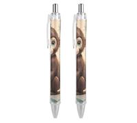 QMNBTES 2 Pack Retractable Black Ballpoint Pens for Smooth Writing 0.5mm Fine Point Fineliner Refillable Quick Dry Gel Ink Chinese Style Monkey Rollerball Pens Comfort Grip for Journaling Note Taking